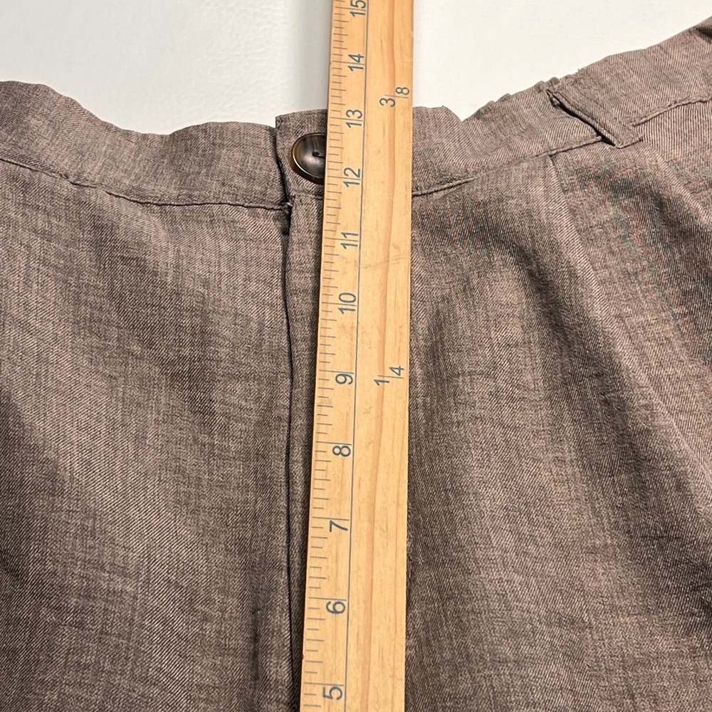 Wide Leg Lightweight Pants Women XL Brown Pleated High Rise Trousers Flowy Cool - Picture 9 of 11